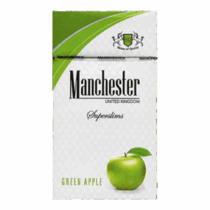 Сигареты Manchester Green Apple Superslims (Манчестер Зеленое яблоко Суперслимс)